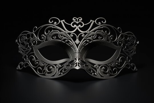 White background isolated Venetian carnival mask, front facing.