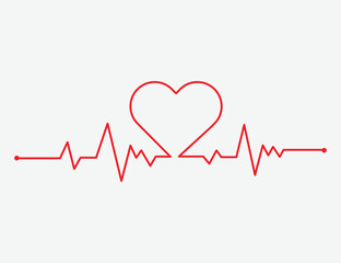 Heartbeat pulse vector line icon. Pulse isolated on white background. Heartbeat, cardiogram. Vector illustration for medical offers and websites.