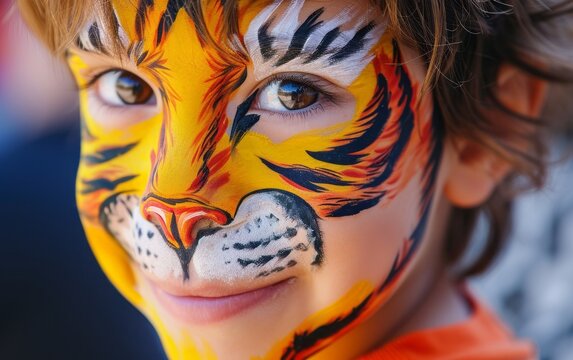 Child with animal face paint