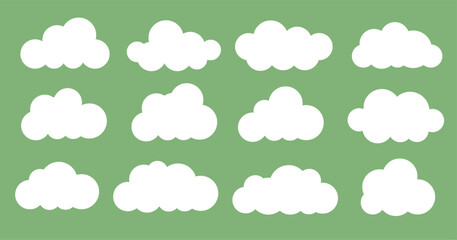 Cloud illustration, sky, white, cumulus, fluffy, bright, weather, blue, cloudy, atmosphere, bright, flat vector banner for landing page website