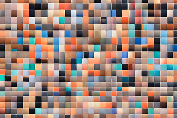 A digital mosaic of pixelated elements