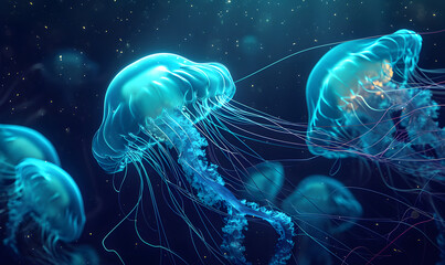 jellyfish in the water, Generative AI