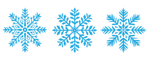 Fototapeta na wymiar Set of snowflakes on white
