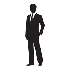 Businessman silhouette isolated on white