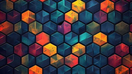 vibrant colored hexagon pattern background, hexagon background, abstract colorful background