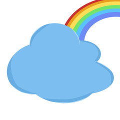 Clouds rainbow doodle weather illustration with blue red purple yellow orange and green colors that can be use for social media, sticker, wallpaper, e.t.c