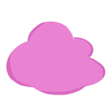 Clouds doodle weather illustration with pink color that can be use for social media, sticker, wallpaper, e.t.c