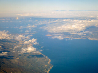 Vista aerea dello Stretto di Messina 1875