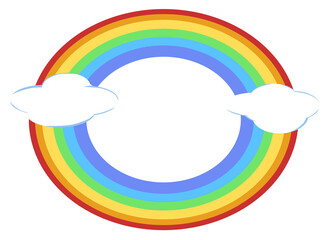 Rainbow clouds doodle weather illustration with blue red purple yellow orange and green colors that can be use for social media, sticker, wallpaper, e.t.c