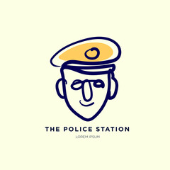 Vector Illustration Police Head for Logo