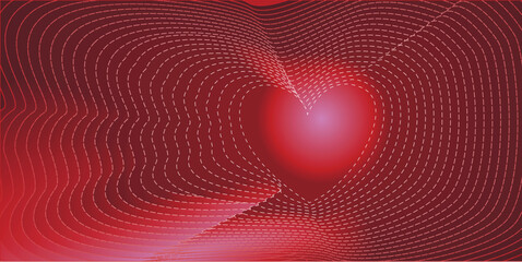 Vector Red love and heart for valentine banner background