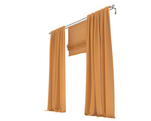 Curtains isolated on background. 3d rendering - illustration