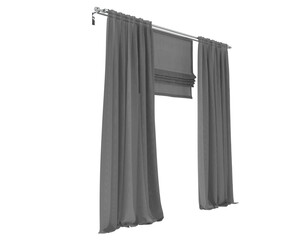 Curtains isolated on background. 3d rendering - illustration