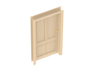 Front door isolated on background. 3d rendering - illustration