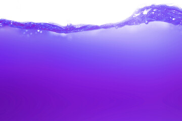 Clean water purple  with water droplets and waves