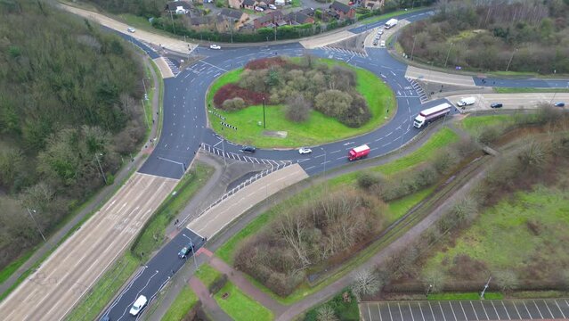 Aerial View of Kettering Town of England