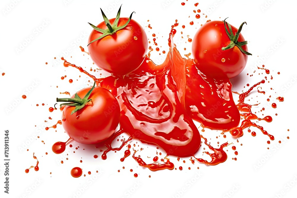 Wall mural Tomato sauce on white background - Wall murals