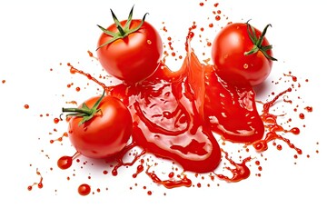 Tomato sauce on white background