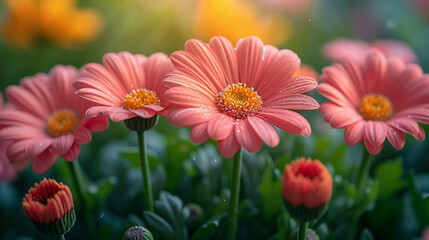 beautiful vibrant macro shots of wet blooming flowers with drops of morning dew professional floral macro photography close up macros wallpapers 16:9 for widescreen