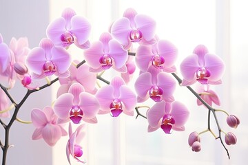 Gentle lighting captures the grace of exquisite orchid blooms.