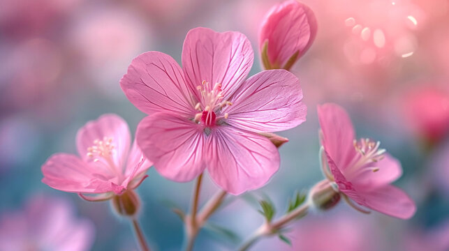Fototapeta beautiful vibrant macro shots of wet blooming flowers with drops of morning dew professional floral macro photography close up macros wallpapers 16:9 for widescreen