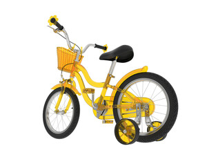 Kid bike isolated on background. 3d rendering - illustration