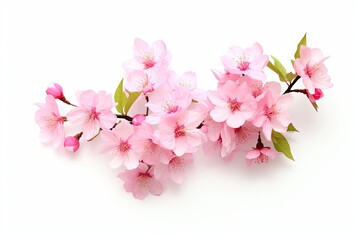 Isolated white cherry blossom bloom in spring