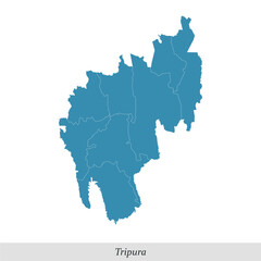 map of Tripura is a state of India with districts