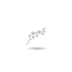 Snowflakes logo Template  icon with shadow
