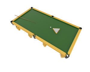 Pool table isolated on background. 3d rendering - illustration