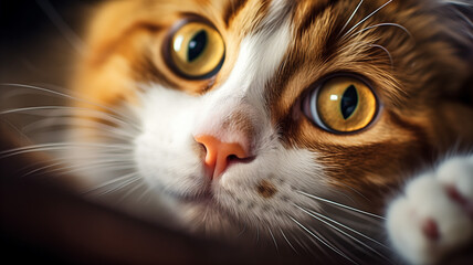 Whisker Wonder - Captivating Macro Close-Up of an Adorable Cat's Muzzle