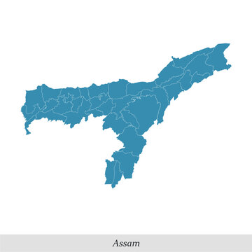 map of Assam is a state of India with districts