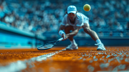 A depiction of a tennis match where the court is a living, moving entity, constantly changing the game dynamics,
