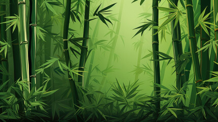 Green color bamboo background - obrazy, fototapety, plakaty