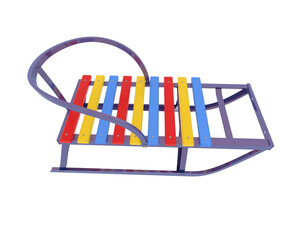 Sled isolated on background. 3d rendering - illustration