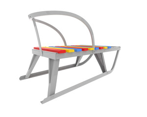 Sled isolated on background. 3d rendering - illustration