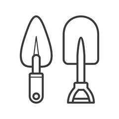 Simple cartoon carpentry and construction tools for home equipment and maintenance outline vector design art