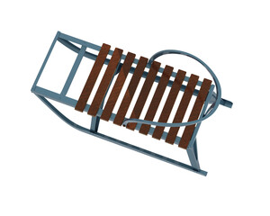 Sled isolated on background. 3d rendering - illustration