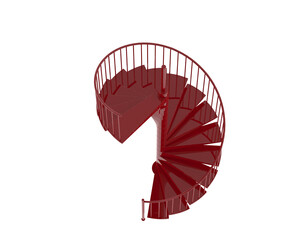 Spiral staircase isolated on background. 3d rendering - illustration