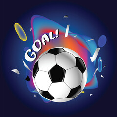 Vector Illustration Soccer Banner with Goal Tagline for Soccer Match and World Cup Championship