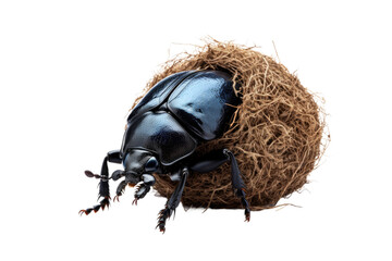 Dung Beetle Isolated on Transparent Background - obrazy, fototapety, plakaty