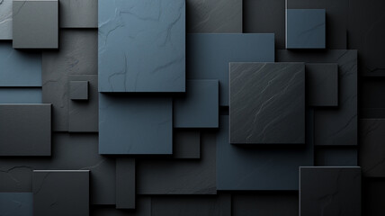Abstract Navy Blue Geometric Shapes on Textured Dark Background