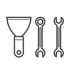 Simple cartoon carpentry and construction tools for home equipment and maintenance outline vector design art