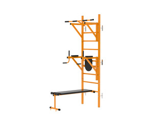 Traction gym equipment isolated on background. 3d rendering - illustration