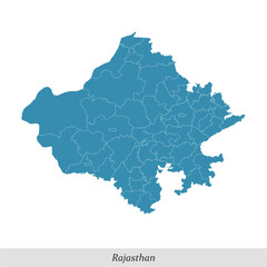 map of Rajasthan is a state of India with districts