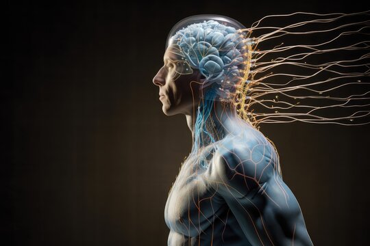 Sleep routine, sleep aids treatment. Human Brain sleep technology and environment, sleeping health and quality. Brain waves sleep assessment and physiology research, circadian rhythms deep sleep phase