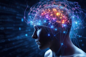 Sleep routine, sleep aids treatment. Human Brain sleep technology and environment, sleeping health and quality. Brain waves sleep assessment and physiology research, circadian rhythms deep sleep phase