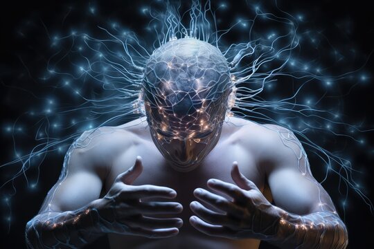 Sleep routine, sleep aids treatment. Human Brain sleep technology and environment, sleeping health and quality. Brain waves sleep assessment and physiology research, circadian rhythms deep sleep phase