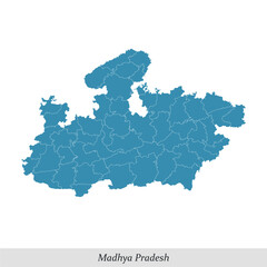 map of Madhya Pradesh is a state of India with districts