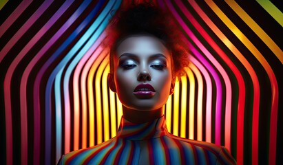 Fototapeta premium Portrait of a woman in a futuristic style